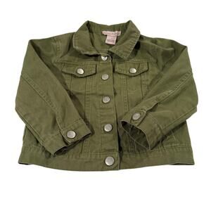 Emma & Elsa Toddler Girl 5T Green Button Up Jacket 100% Cotton